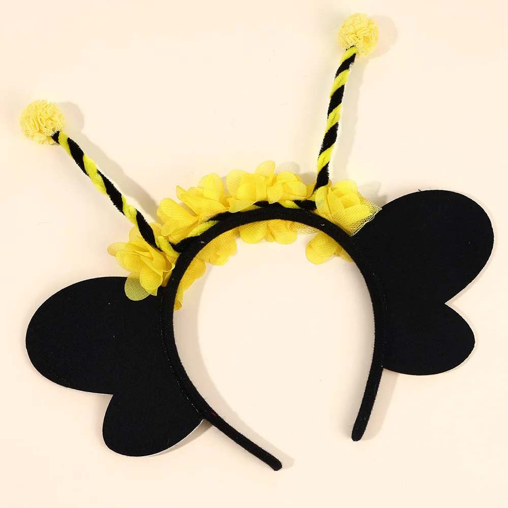 Bee Tentacle Hairband Children's Stage Performance Girl Boy Hair Hoop Cute Bendable Antenna Cosplay Accessories Cartoon Headwear