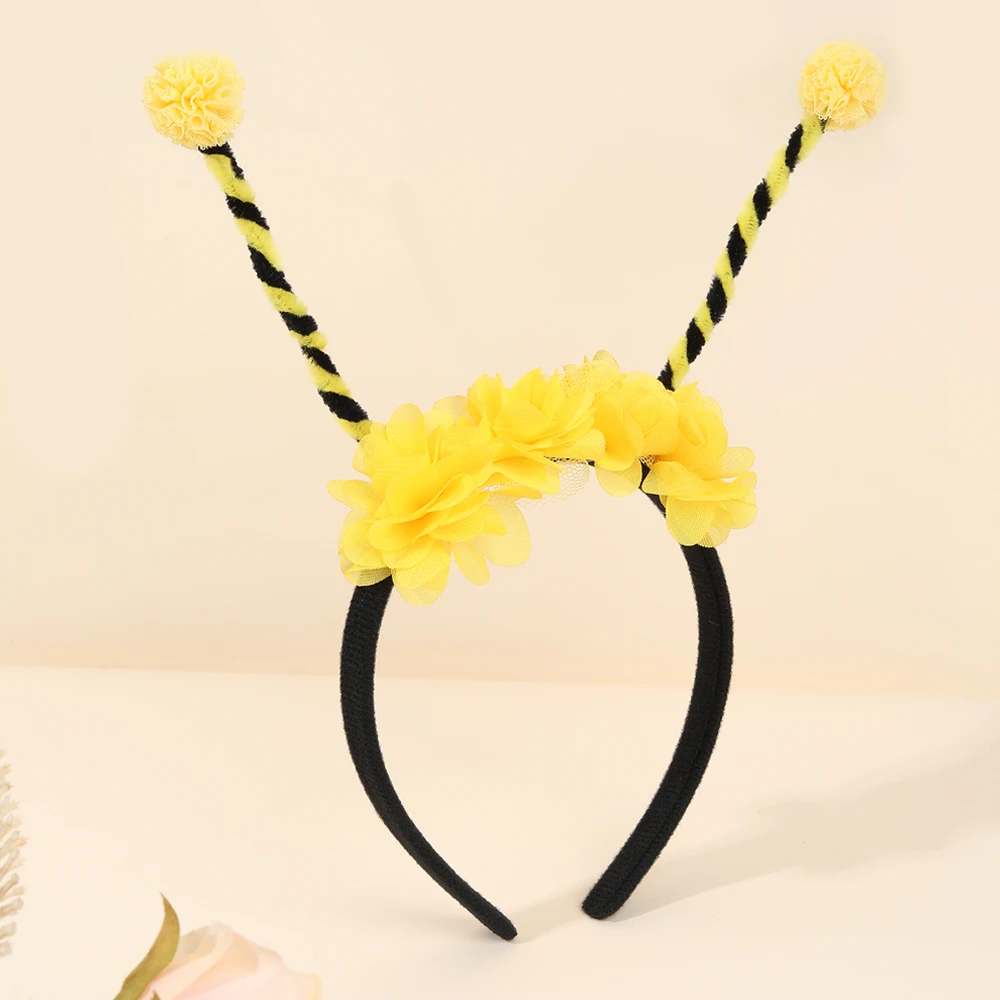 Bee Tentacle Hairband Children's Stage Performance Girl Boy Hair Hoop Cute Bendable Antenna Cosplay Accessories Cartoon Headwear