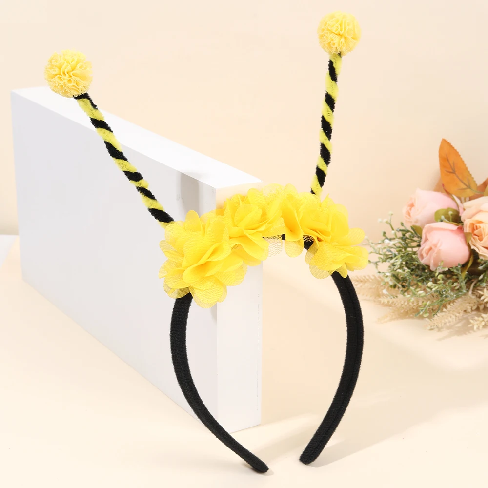 Bee Tentacle Hairband Children's Stage Performance Girl Boy Hair Hoop Cute Bendable Antenna Cosplay Accessories Cartoon Headwear