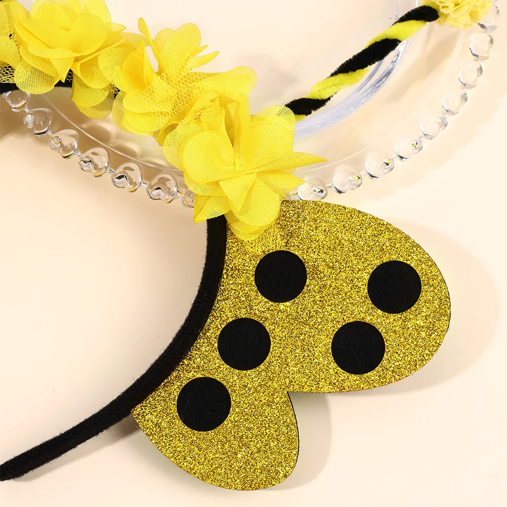 Bee Tentacle Hairband Children's Stage Performance Girl Boy Hair Hoop Cute Bendable Antenna Cosplay Accessories Cartoon Headwear