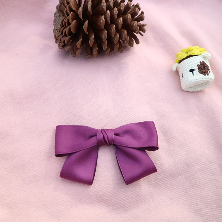 New Fashion Elegant Black Red Barrettes Bow Hair Clip Temperament Hair Bow Ribbon Ponytail Clip For Women Top Hair Accessories
