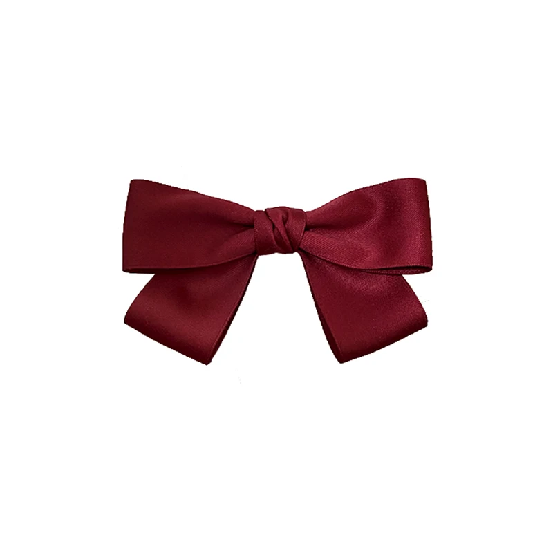 New Fashion Elegant Black Red Barrettes Bow Hair Clip Temperament Hair Bow Ribbon Ponytail Clip For Women Top Hair Accessories