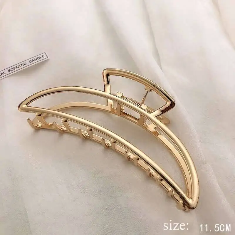 Simple Metal Hollow Out Geometric Claw Ladies Elegant Hair Accessories Cross Crab Bath Clip For Women Fashion Girl Headwear