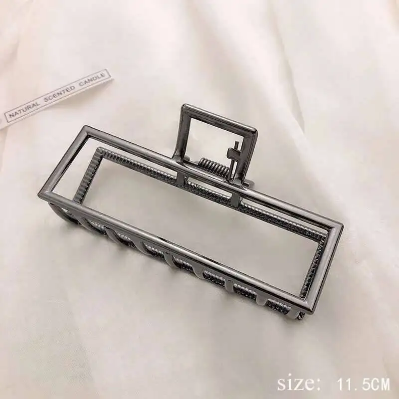 Simple Metal Hollow Out Geometric Claw Ladies Elegant Hair Accessories Cross Crab Bath Clip For Women Fashion Girl Headwear