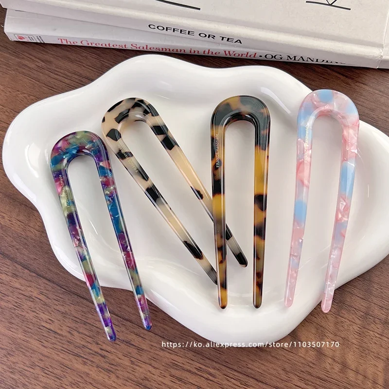 South Korea France Gold Label Blogger Same Small U-shaped Hairpin French Princess Head Maruko Head Flower Bud Hair Insertion