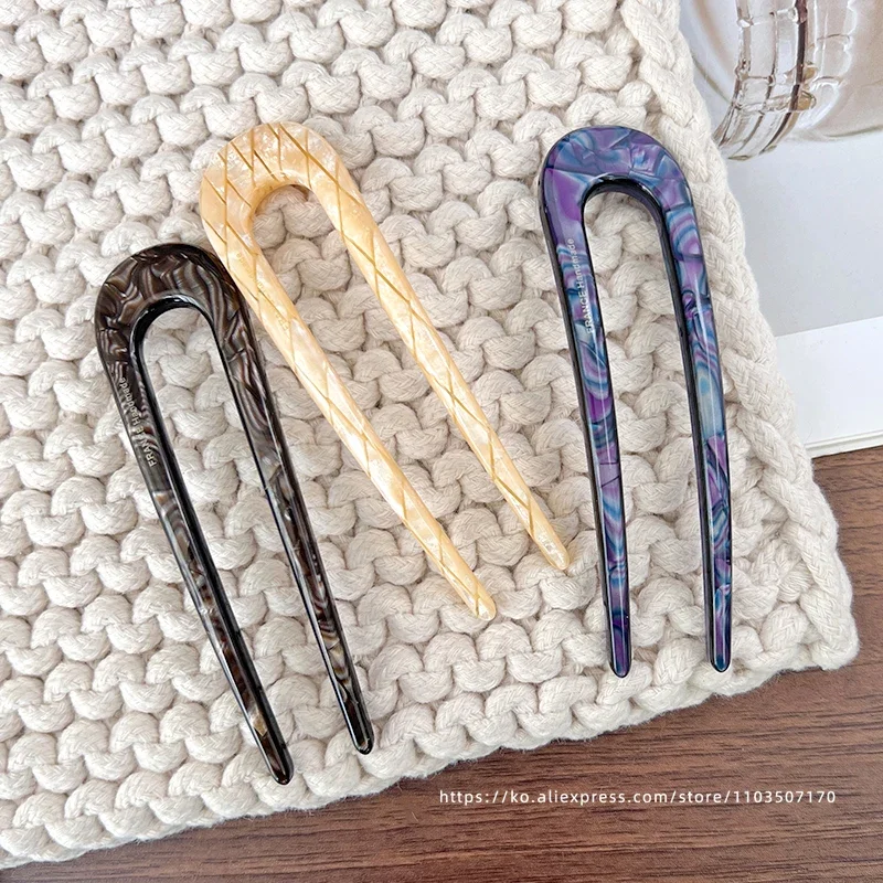 South Korea France Gold Label Blogger Same Small U-shaped Hairpin French Princess Head Maruko Head Flower Bud Hair Insertion