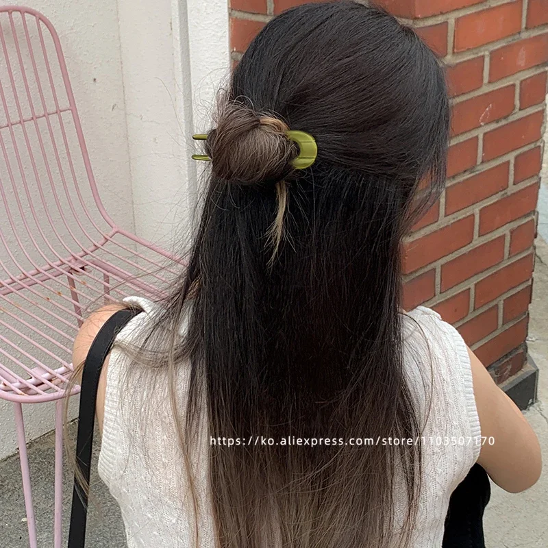 South Korea France Gold Label Blogger Same Small U-shaped Hairpin French Princess Head Maruko Head Flower Bud Hair Insertion