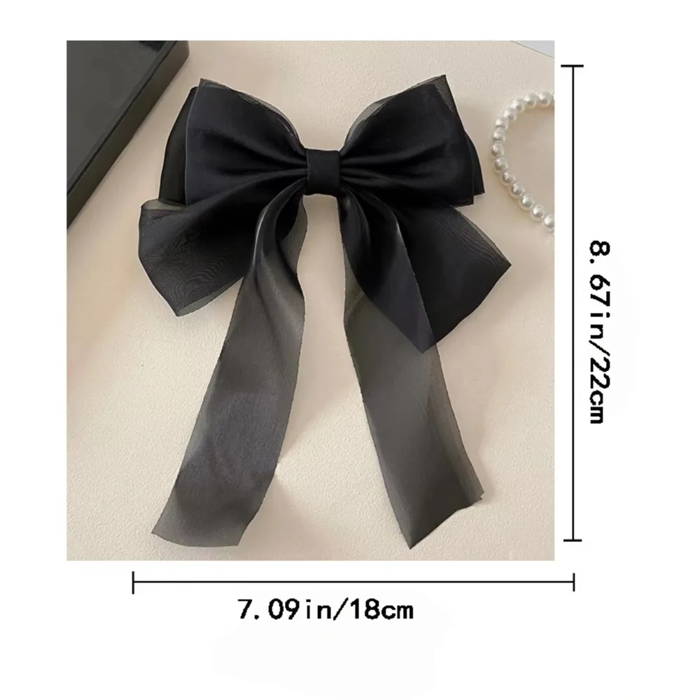 Sweet Colors Shining Satin Bowknot Hair Clip Big Ribbon Bow Barrette Solid Color Scarf Hairpin Ponytail Clip Hair Accessories
