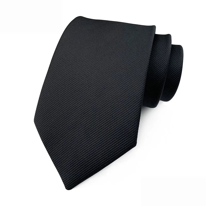 Luxury 8CM Mens Necktie Black Color Stripes Floral Plaid Ties For Man Groom Jacquard Woven Neck Tie For Business Wedding Party