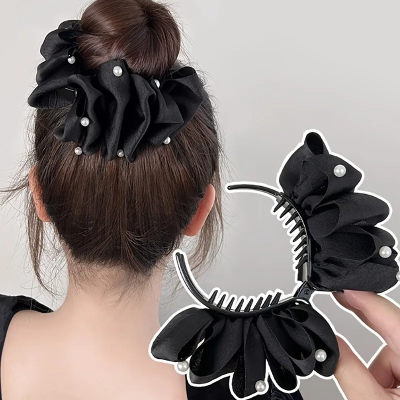 1pc Elegant Bubble Hair Clip Imitating Pearl Women's Ponytail Hair Shark Clip Fashion Versatile Hair Accessory Holiday Gifts