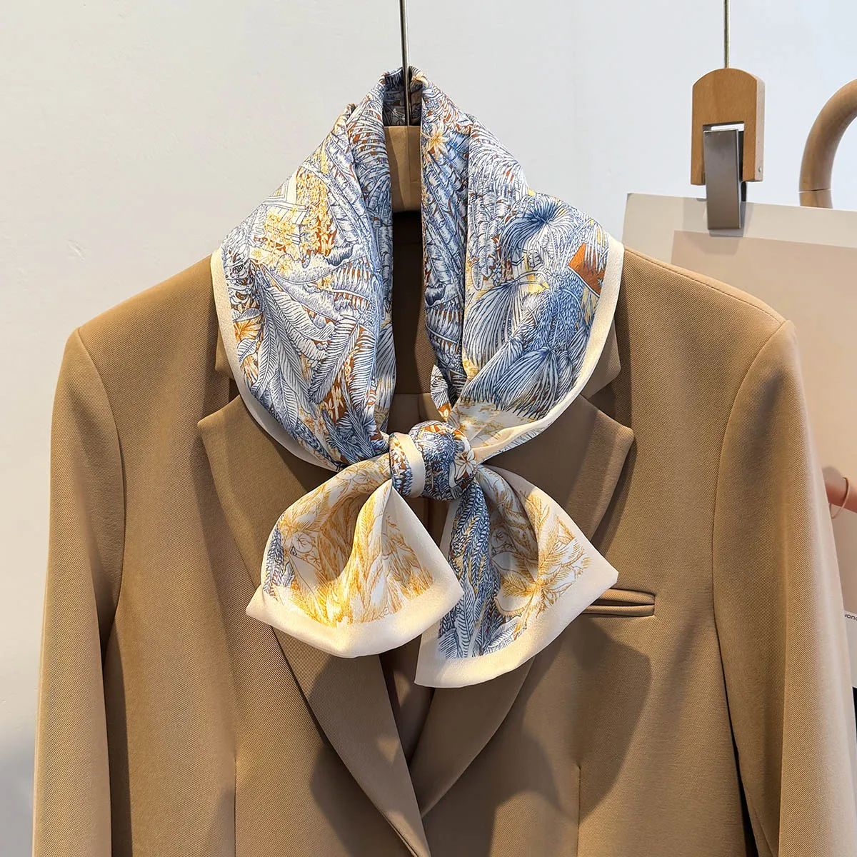Luxury Design Scarf For Women Soft Satin Headband Neckerchief Foulard Female Hair Scarfs Neck Tie Lady Skinny Scarves