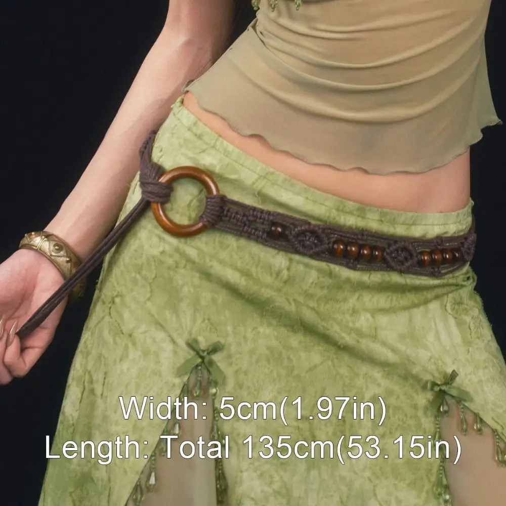 Braided Waist Chain Women's Versatile Dress Belt Ethnic Style Tie Waist Rope Punk Y2k Spice Girls Streetwear Lace-up Belt