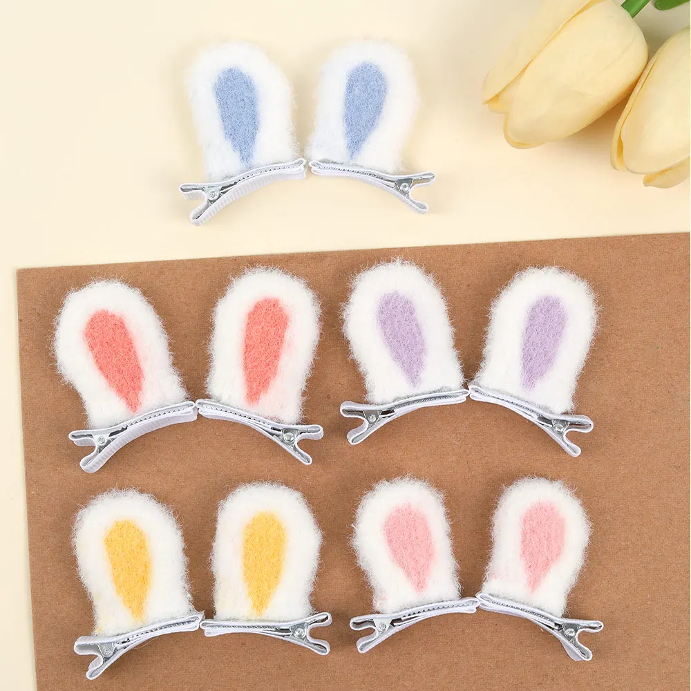 10Pcs Rabbit Ears Hair Clips Cute Cat Ear Hairpin Little Girl Kids Creative Cosplay Birthday Party Daily Accessories Headwear