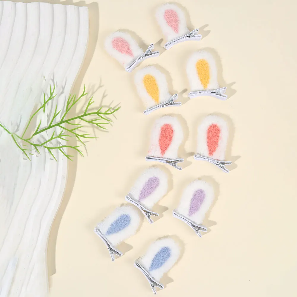 10Pcs Rabbit Ears Hair Clips Cute Cat Ear Hairpin Little Girl Kids Creative Cosplay Birthday Party Daily Accessories Headwear