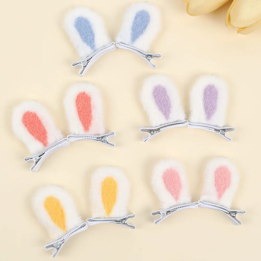 10Pcs Rabbit Ears Hair Clips Cute Cat Ear Hairpin Little Girl Kids Creative Cosplay Birthday Party Daily Accessories Headwear
