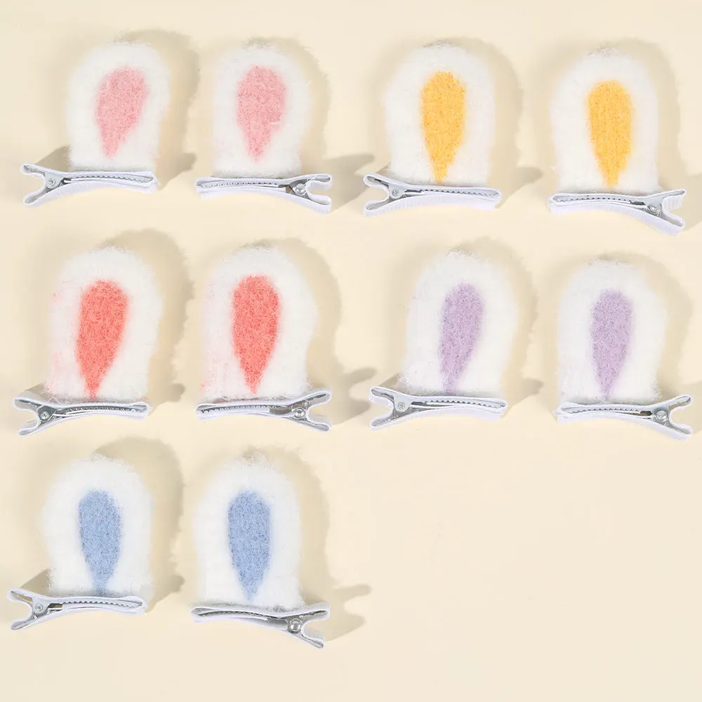 10Pcs Rabbit Ears Hair Clips Cute Cat Ear Hairpin Little Girl Kids Creative Cosplay Birthday Party Daily Accessories Headwear