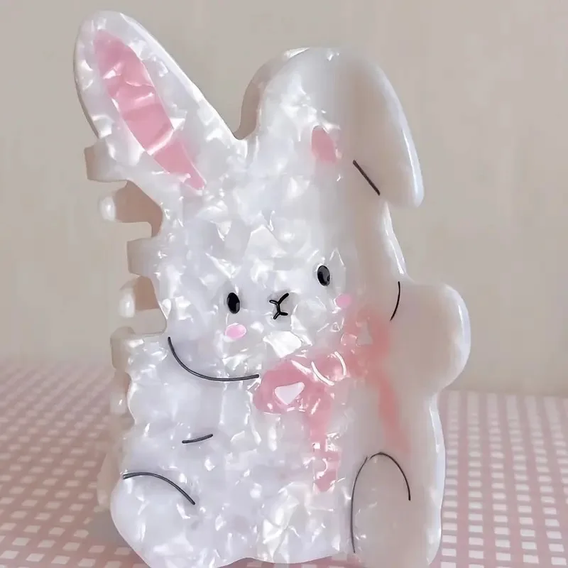 1pc Cute little rabbit hair clip; cartoon ponytail clip; cute back of the head hair clip; shark clip hair accessory