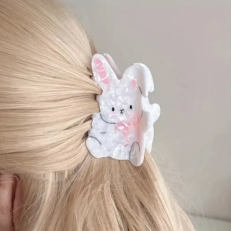 1pc Cute little rabbit hair clip; cartoon ponytail clip; cute back of the head hair clip; shark clip hair accessory