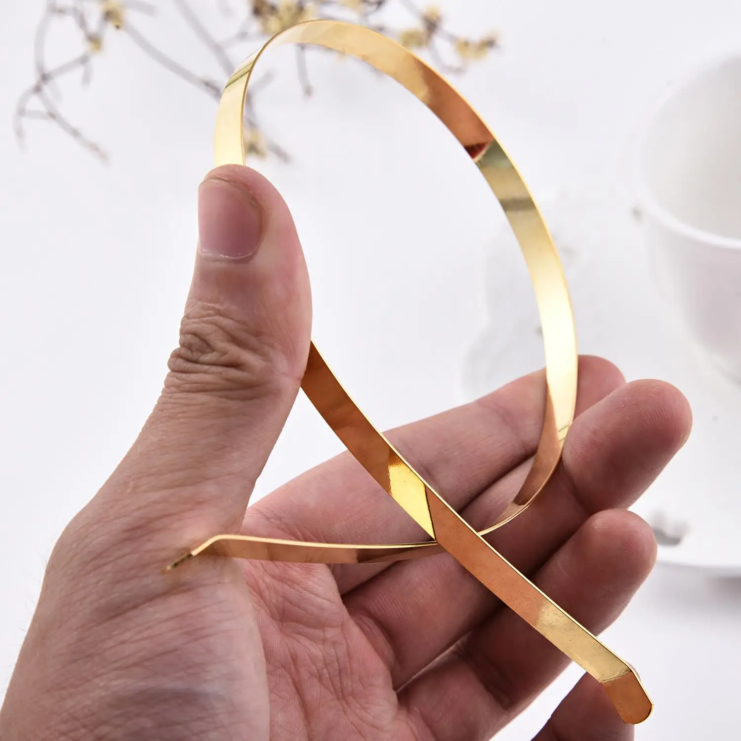 1pcs Stainless Steel Headband 3/4/5/6/7mm Gold Silver Black Color Blanks Head Hoop Base for Diy Jewelry Making Bride Headwear