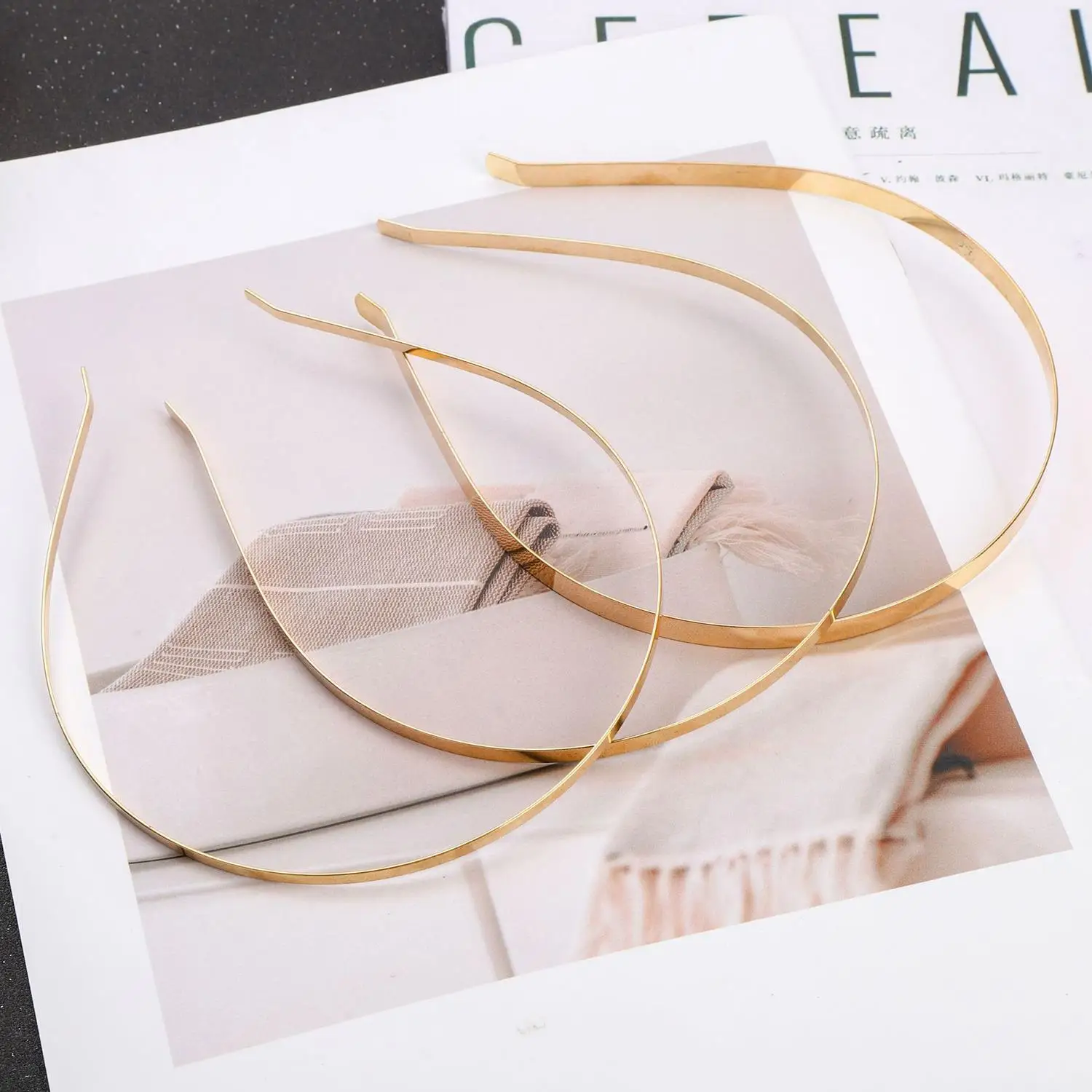 1pcs Stainless Steel Headband 3/4/5/6/7mm Gold Silver Black Color Blanks Head Hoop Base for Diy Jewelry Making Bride Headwear