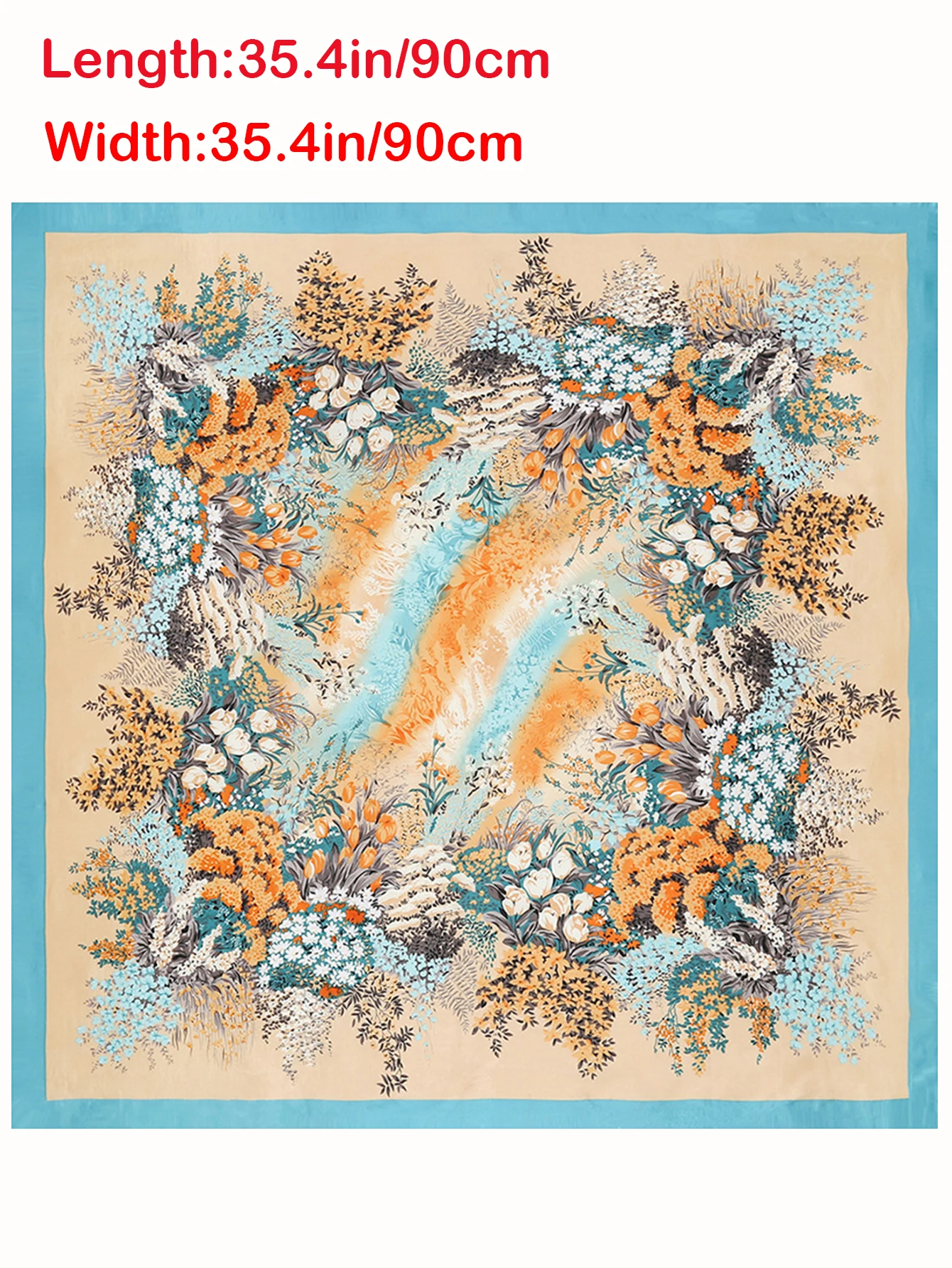 New Silk Square Scarf Women Designer Floral Print Satin Scarves for Lady Foulard Bandana Scarfs Female Neckerchief 90cm Hijab