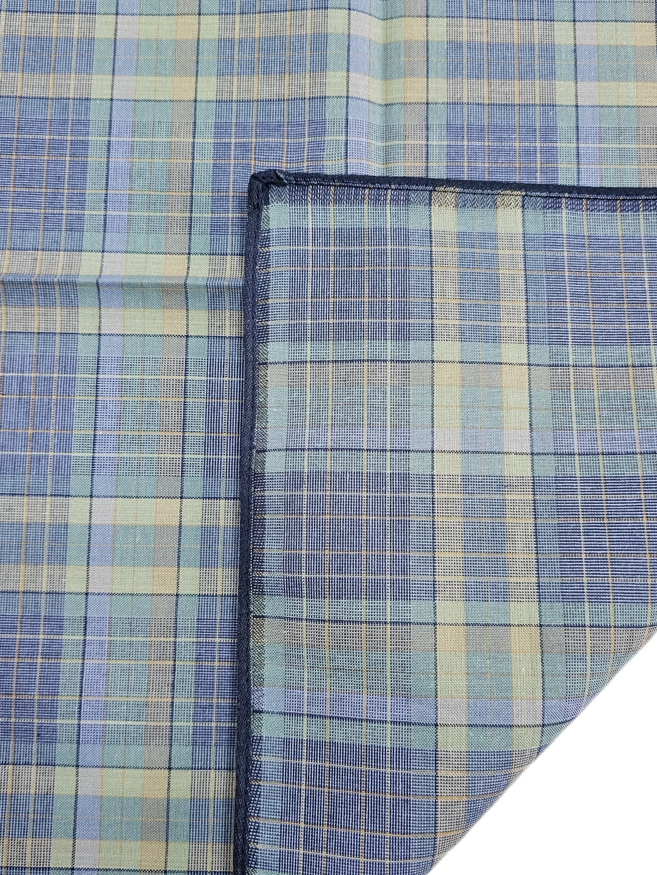 6PCS Fabric Handkerchief Thin Style Men's Business Plaid Western Cloth Outdoor Decorative Handkerchief Soft Sweat 15.7 Inch