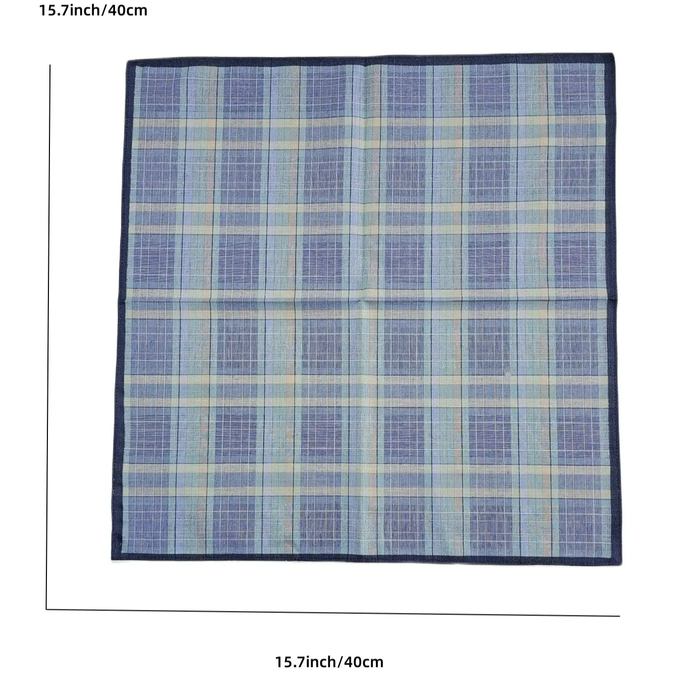 6PCS Fabric Handkerchief Thin Style Men's Business Plaid Western Cloth Outdoor Decorative Handkerchief Soft Sweat 15.7 Inch