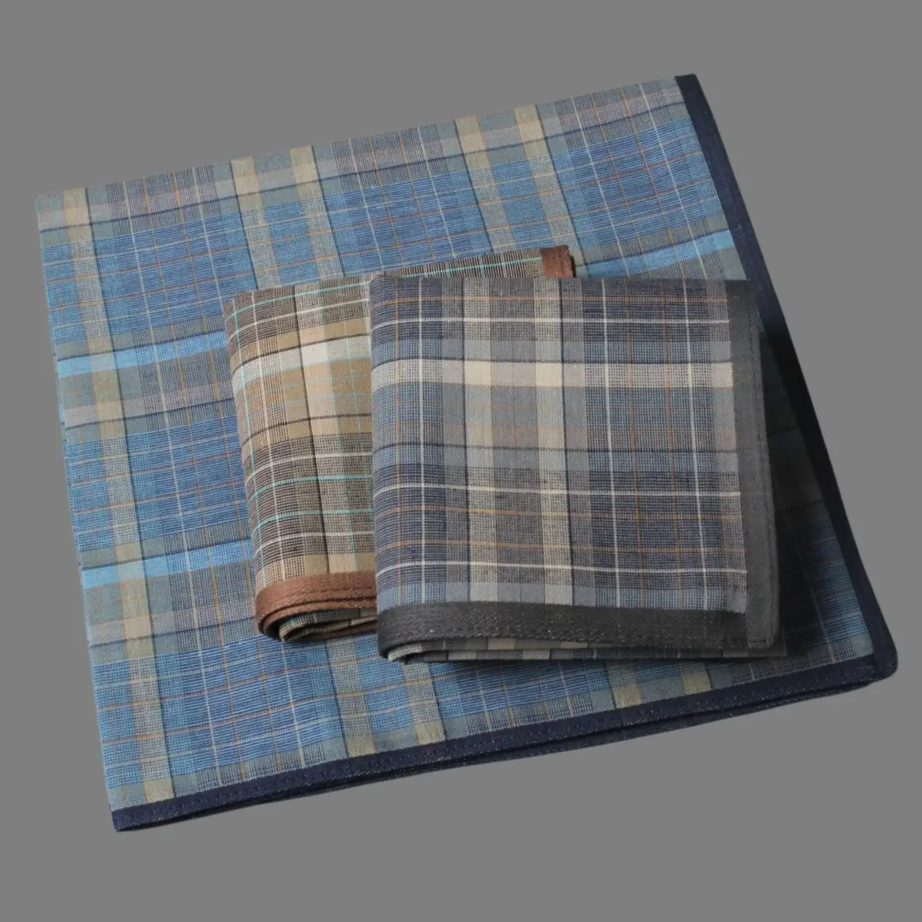 6PCS Fabric Handkerchief Thin Style Men's Business Plaid Western Cloth Outdoor Decorative Handkerchief Soft Sweat 15.7 Inch