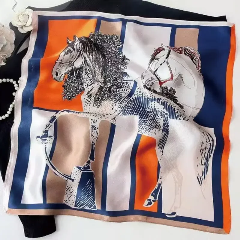 1 pcs 90x90cm Spring and Autumn Korean Version of Large Square Scarf Imitation Silk Scarf Bib All Fashion Headband
