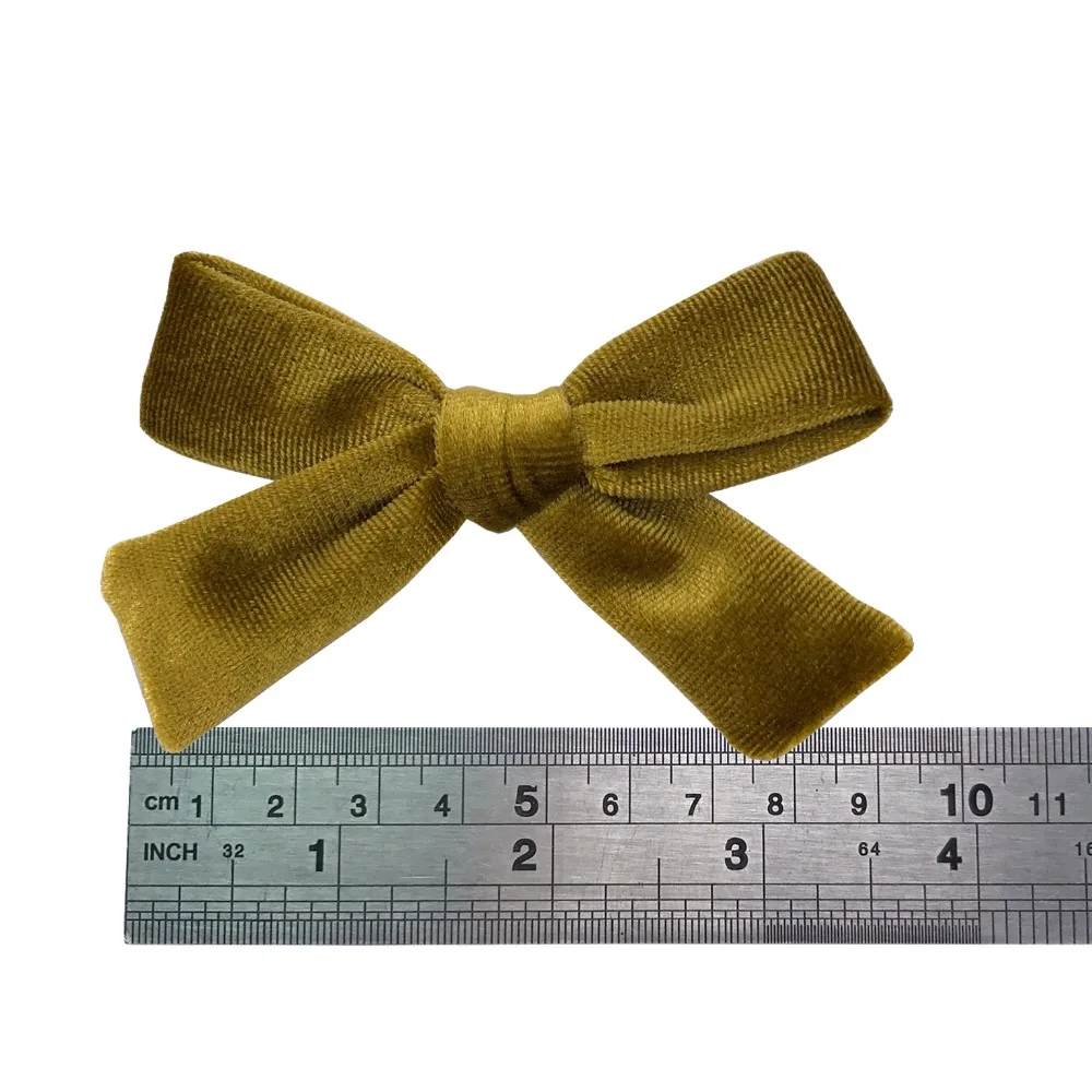 2 PCS Vintage Velvet 3.5 inch hair bow clips Baby Girls fabric piggy tail Hair clips Barrettes Hairpins Kids Hair Accessories