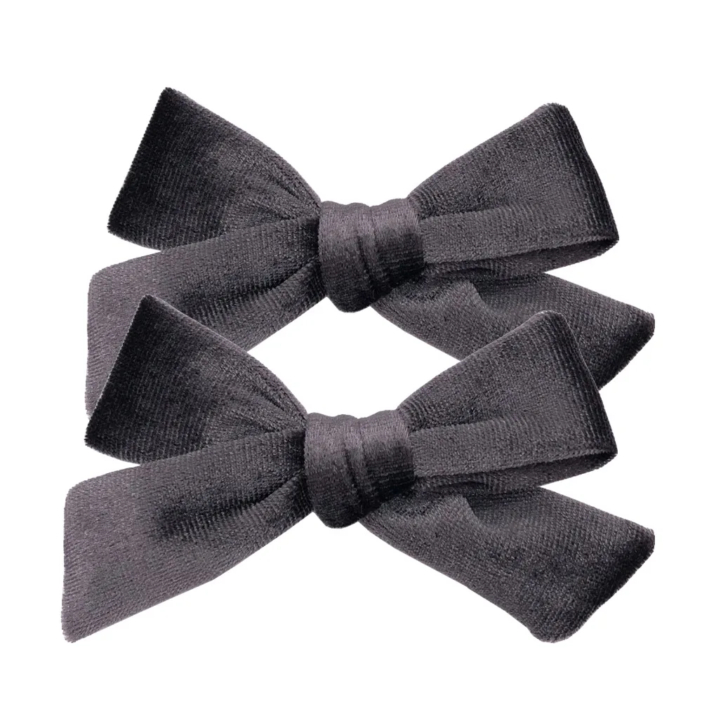 2 PCS Vintage Velvet 3.5 inch hair bow clips Baby Girls fabric piggy tail Hair clips Barrettes Hairpins Kids Hair Accessories