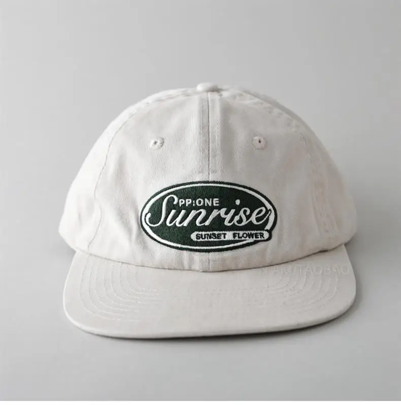 Women Men Baseball Cap Flat Brim Visor Letters Embroidery Cotton Soft Top Vintage Summer Cap for Men Couples Hats