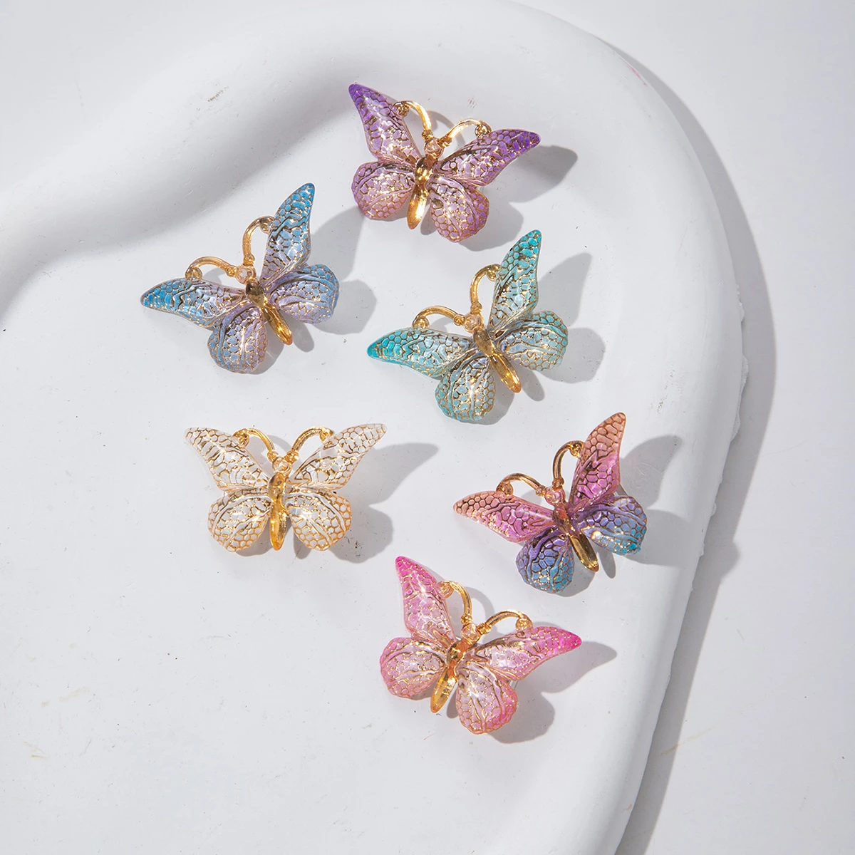 5PCS Sweet Macarons Gradient Color Cute Butterfly girl Hairpins women Headwear Princess Barrette Girls Hair Accessories