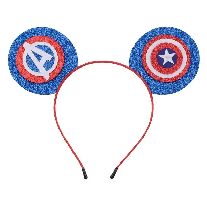 Disney Marvel Captain America Shield Mickey Mouse Ears Headband for Adults Kid The Avengers Hairband Women Girl Hair Accessories