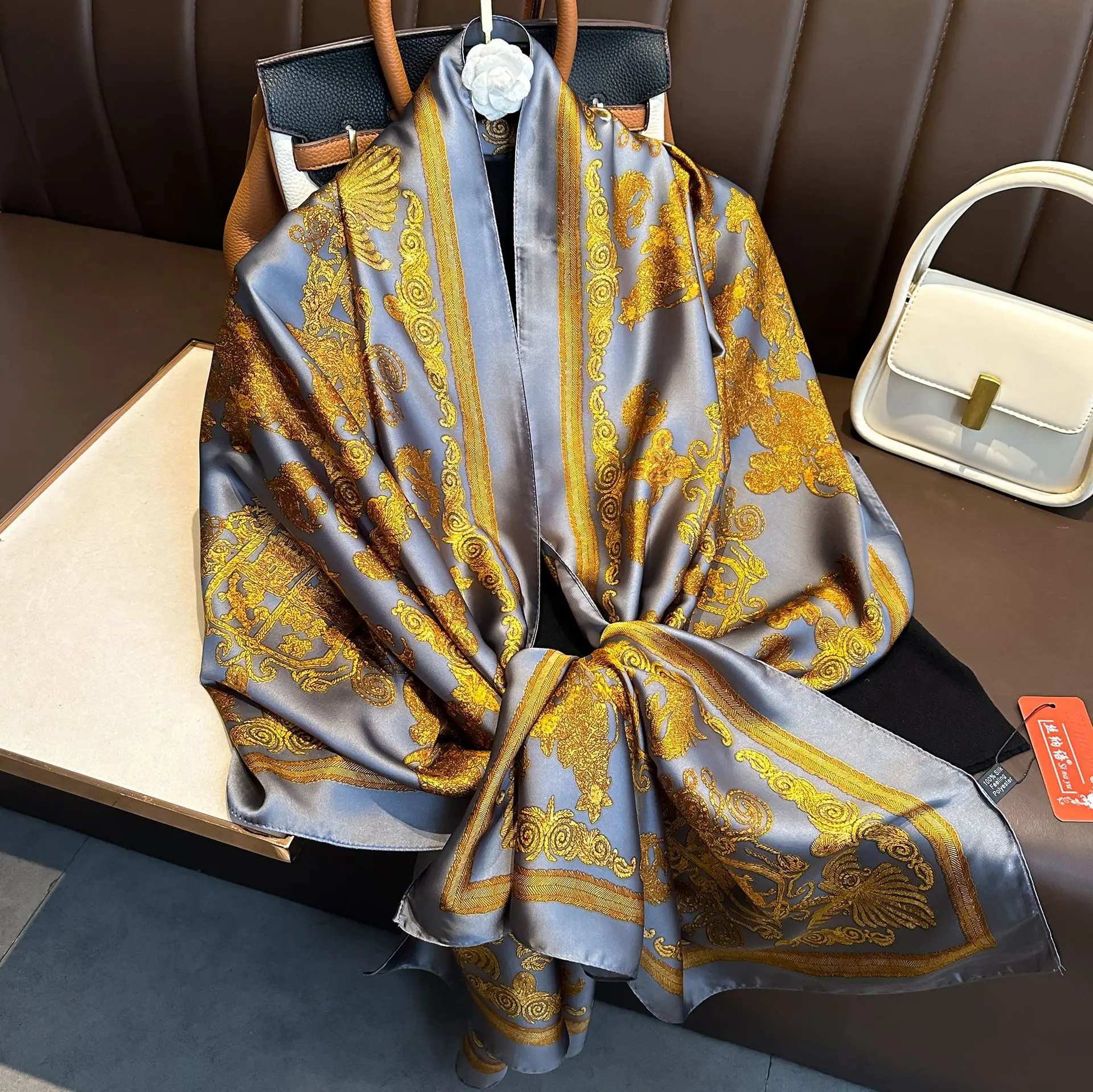 Luxury Brand Silk Scarves Women Fashion Print 180X90CM Long Scarf Popular Silk Headscarf Lady Sunscreen Beach Quality Shawl
