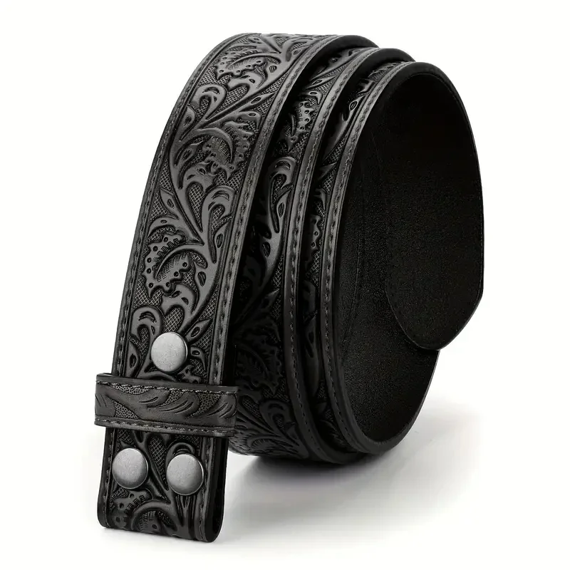 No Buckle Genuine Leather Belt without Automatic Buckle Retro Strap Business Male Belt Body for Women Men Jeans Western Style