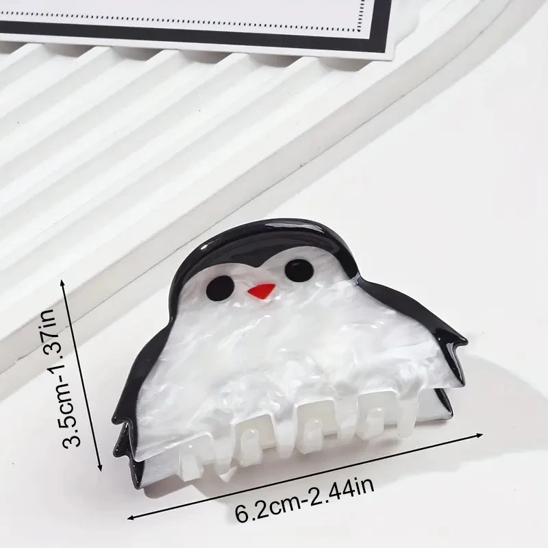 1pc cute little penguin hair clip; adorable animal shark clip; anti-slip half-up hair tail clip for women's hair accessories