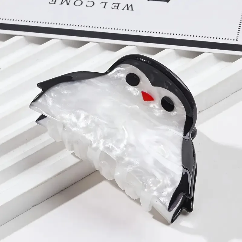 1pc cute little penguin hair clip; adorable animal shark clip; anti-slip half-up hair tail clip for women's hair accessories