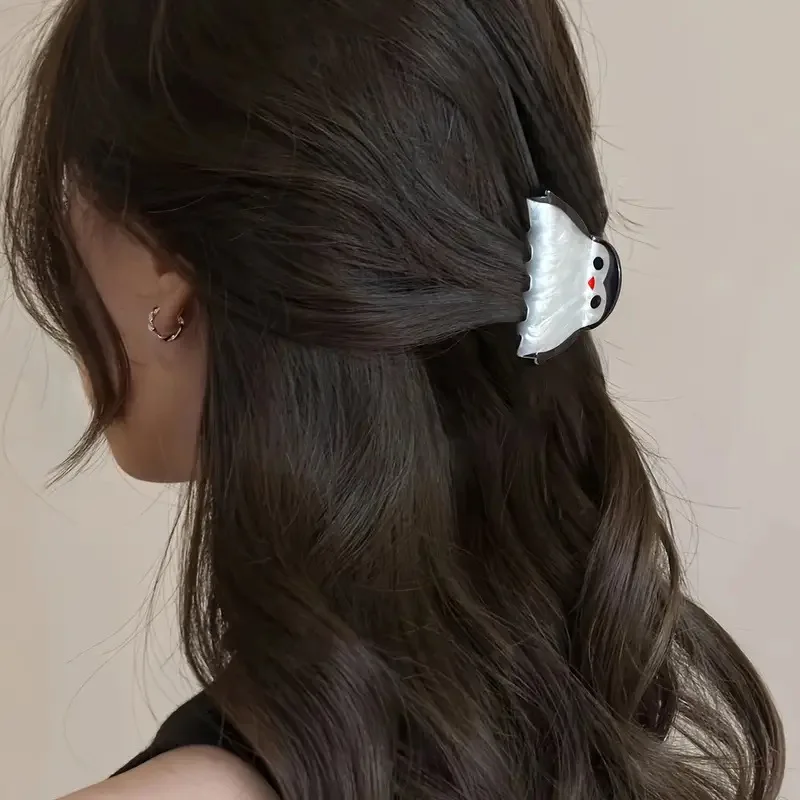 1pc cute little penguin hair clip; adorable animal shark clip; anti-slip half-up hair tail clip for women's hair accessories