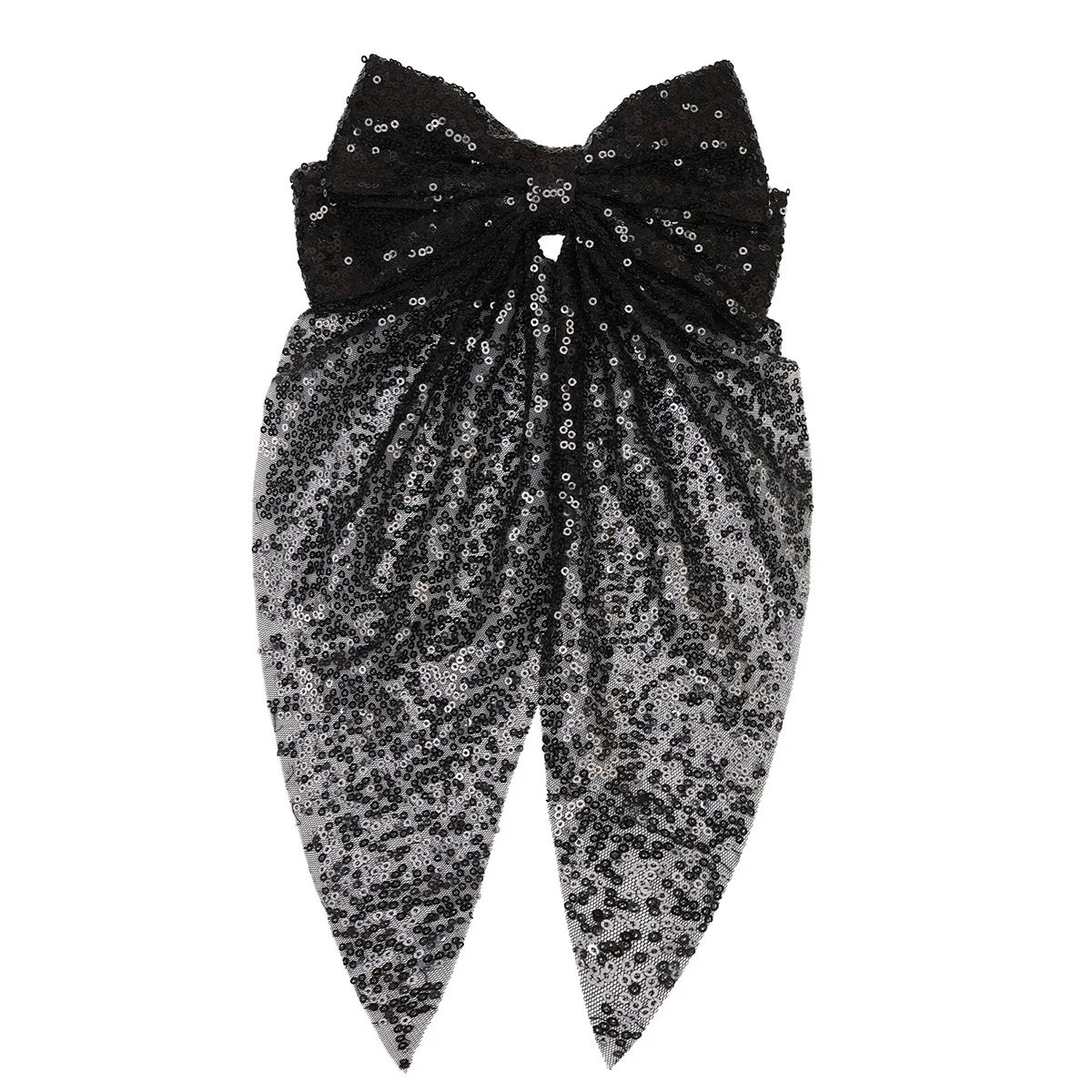 1pc sequin bow headband with ribbon for women; fashionable high ponytail hair accessory; hair clip for the back of the head