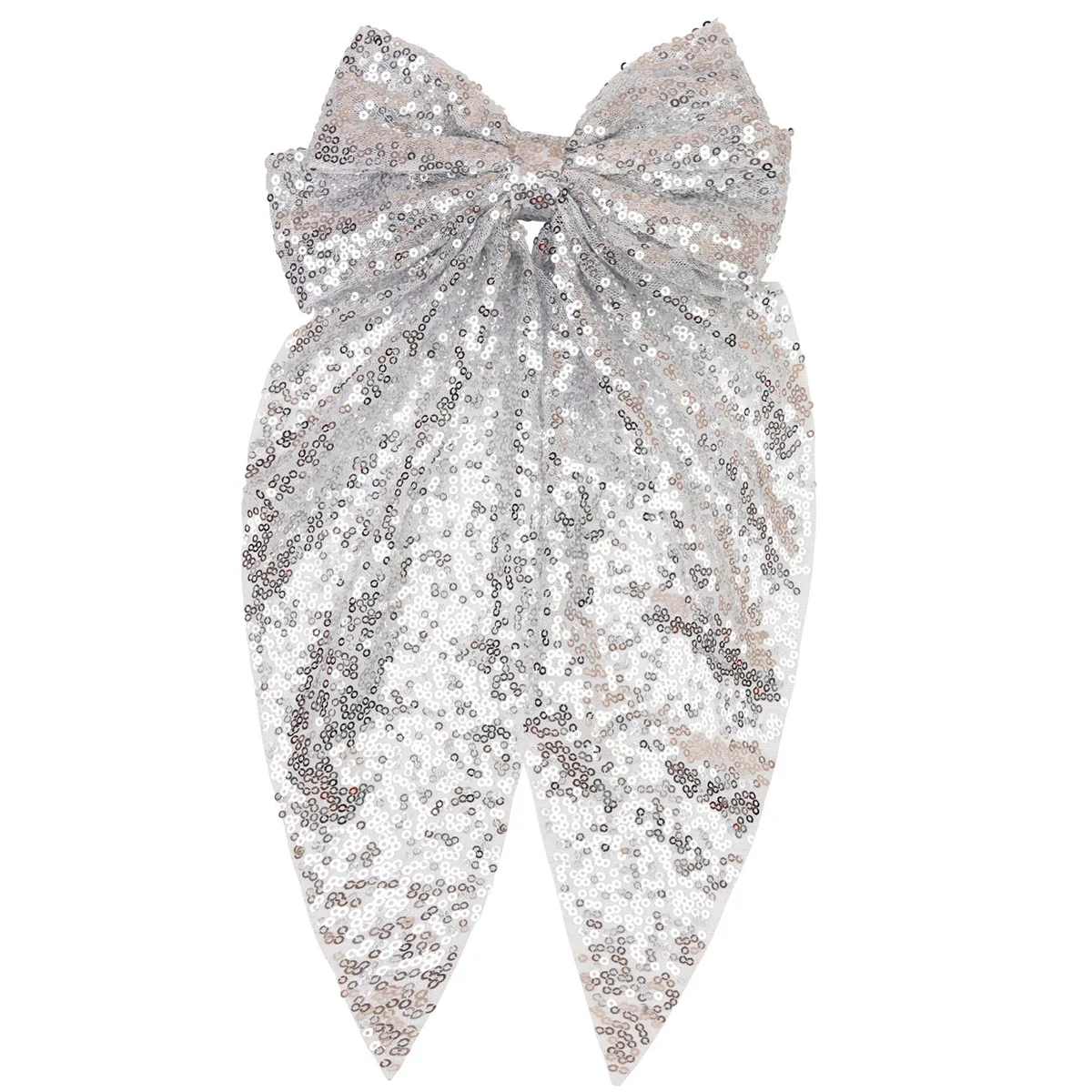 1pc sequin bow headband with ribbon for women; fashionable high ponytail hair accessory; hair clip for the back of the head