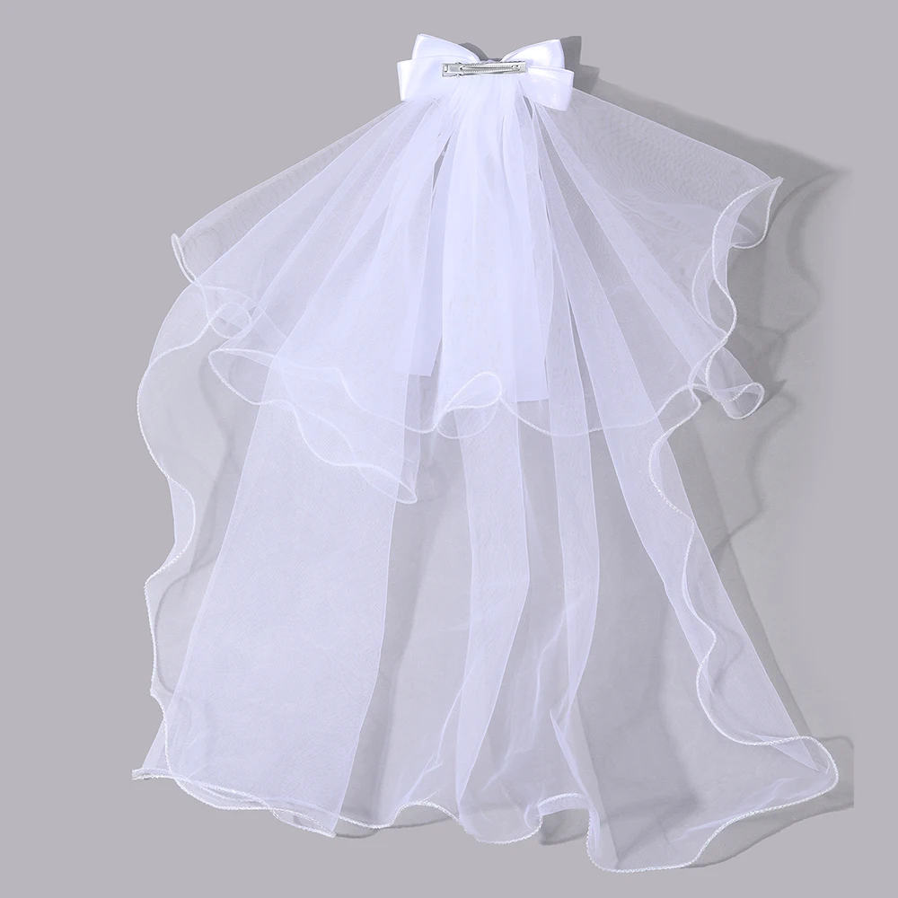 White Tulle Hair Clips For Girls Fairy Mesh Bow Large Hairpin Flower Barrette Summer Party Wedding Women Headdress Accessories