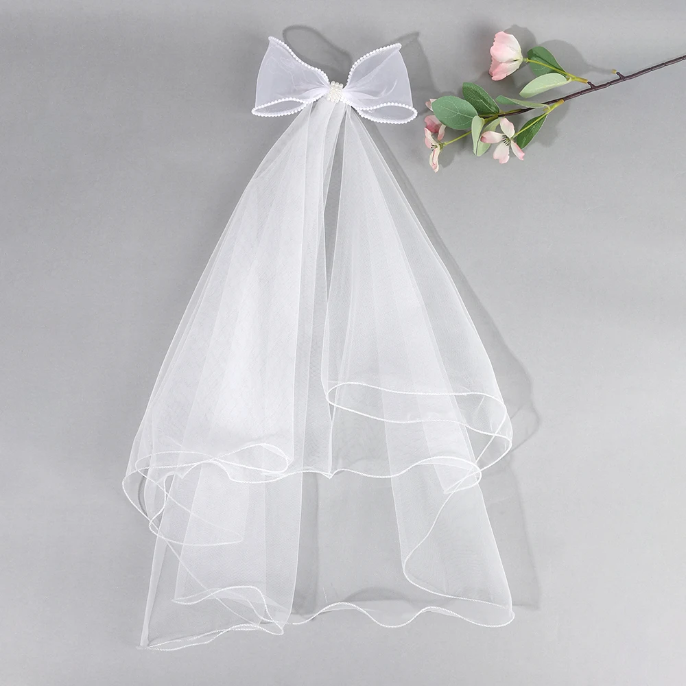 White Tulle Hair Clips For Girls Fairy Mesh Bow Large Hairpin Flower Barrette Summer Party Wedding Women Headdress Accessories
