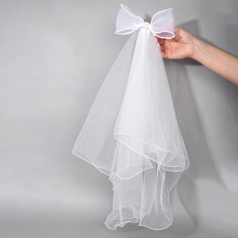White Tulle Hair Clips For Girls Fairy Mesh Bow Large Hairpin Flower Barrette Summer Party Wedding Women Headdress Accessories