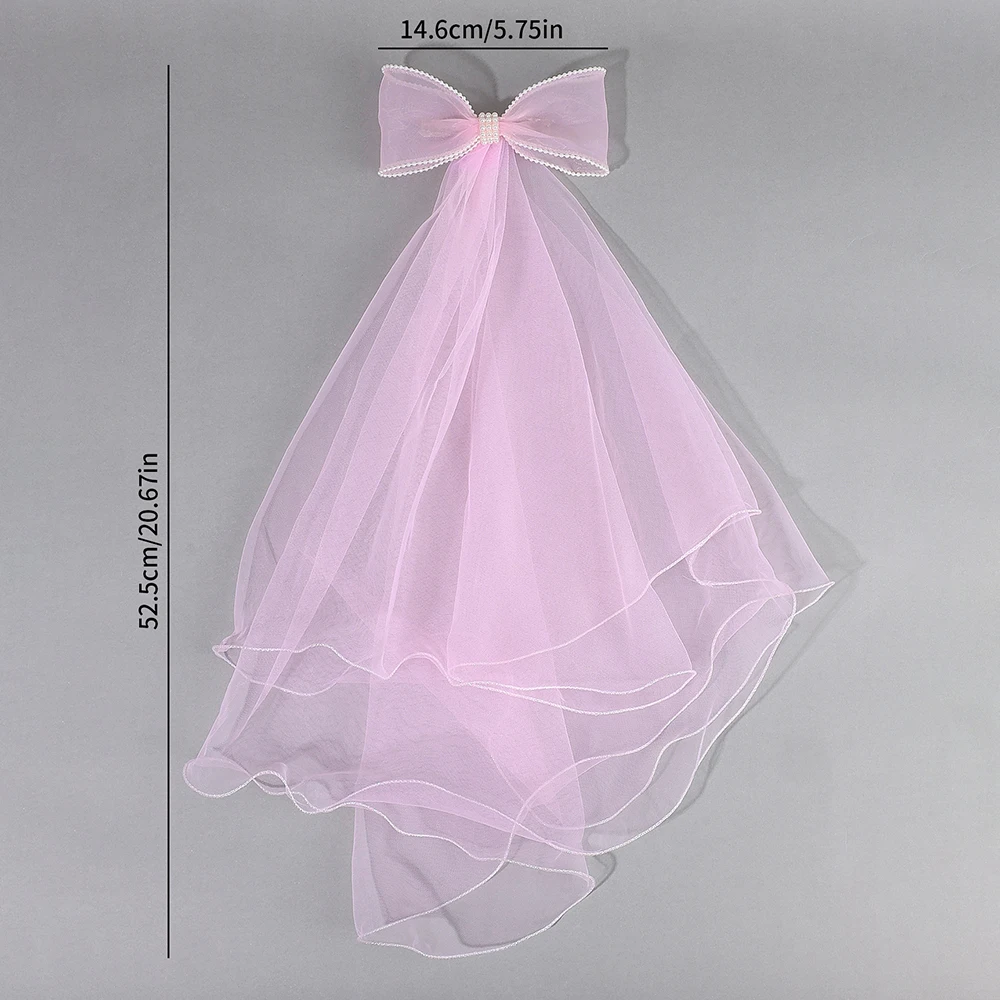 White Tulle Hair Clips For Girls Fairy Mesh Bow Large Hairpin Flower Barrette Summer Party Wedding Women Headdress Accessories