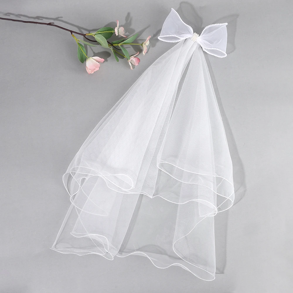 White Tulle Hair Clips For Girls Fairy Mesh Bow Large Hairpin Flower Barrette Summer Party Wedding Women Headdress Accessories