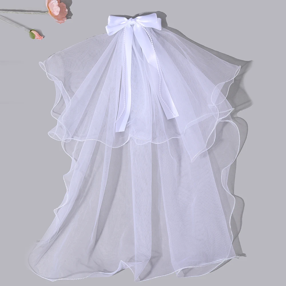 White Tulle Hair Clips For Girls Fairy Mesh Bow Large Hairpin Flower Barrette Summer Party Wedding Women Headdress Accessories