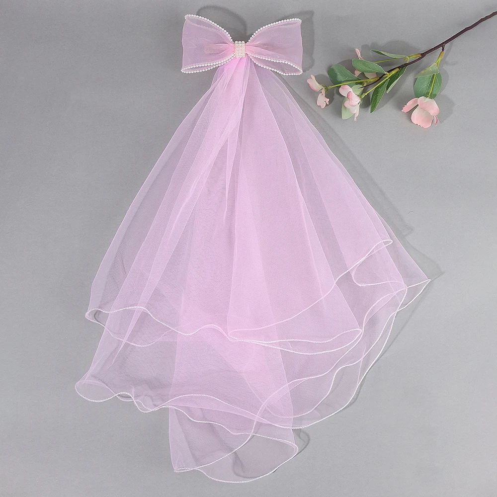 White Tulle Hair Clips For Girls Fairy Mesh Bow Large Hairpin Flower Barrette Summer Party Wedding Women Headdress Accessories