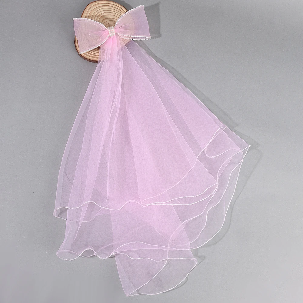 White Tulle Hair Clips For Girls Fairy Mesh Bow Large Hairpin Flower Barrette Summer Party Wedding Women Headdress Accessories