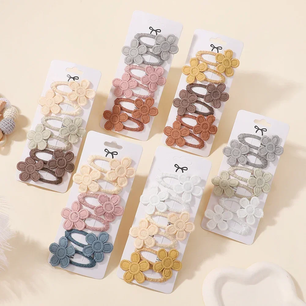 RAINBOW BOWS Ins Style Daisy Flower Hair Clip Set for Baby Girls Lovely Hair Bang Clips Hairgripes Barrette Kid Hair Accessories